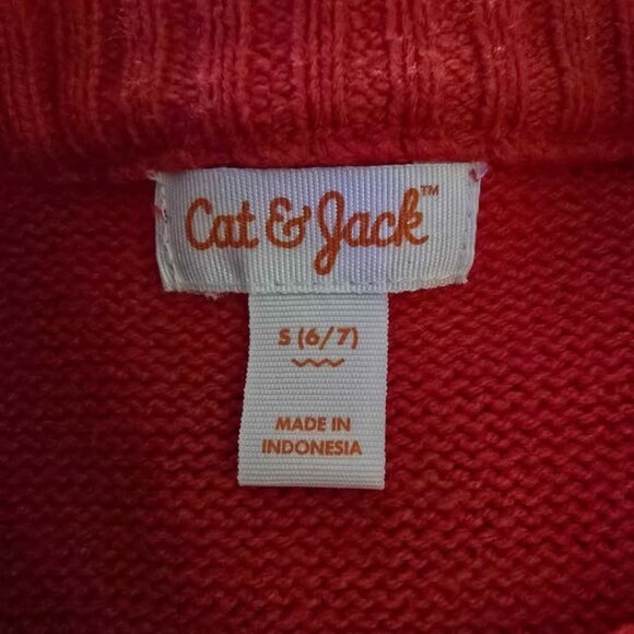 Cat & Jack Red Christmas Ugly Sweater Size S (6/7) Unisex - Picture 2 of 5